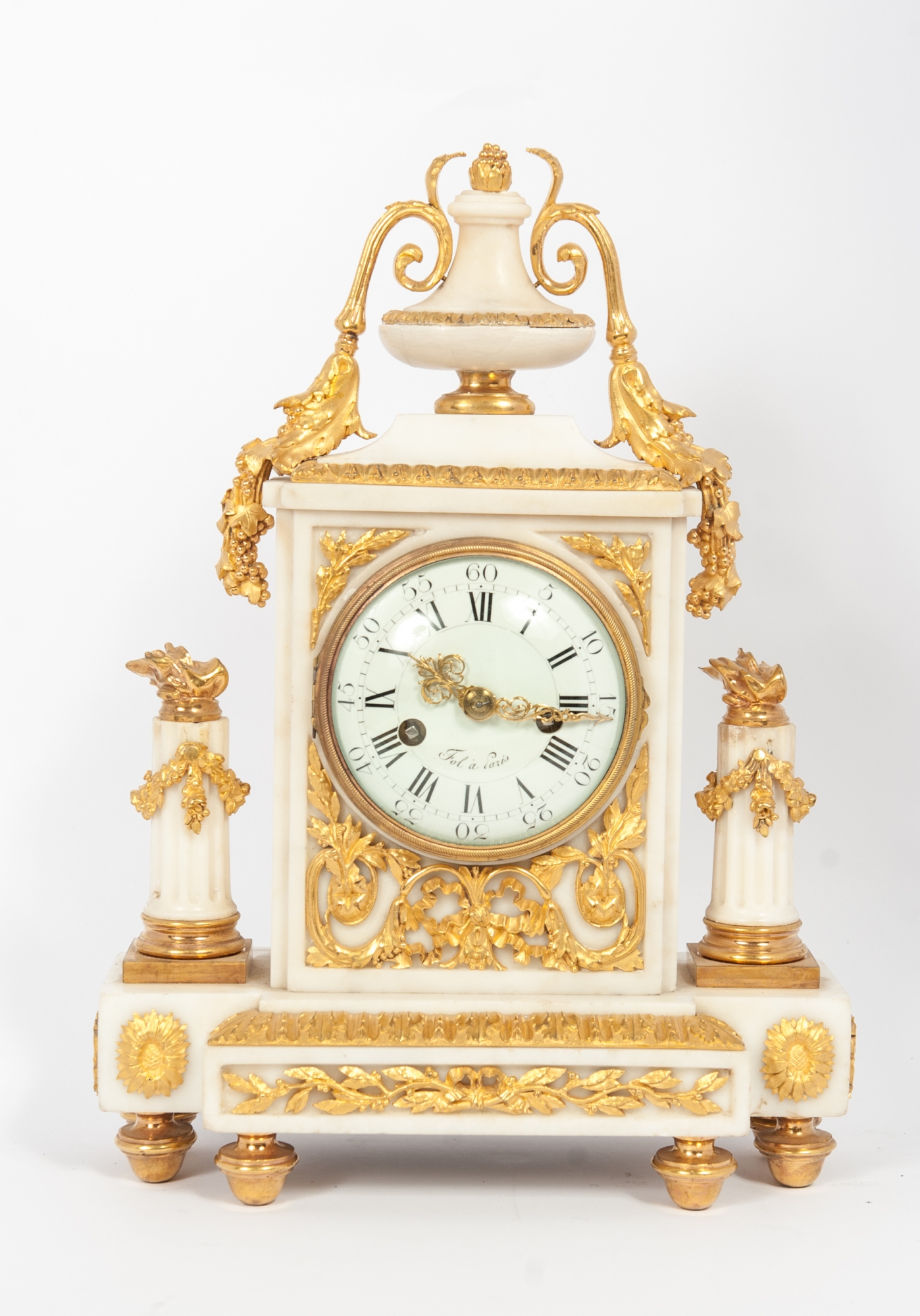 Attractive Louis Xvi White Marble Mantel Clock With Ormolu Mounts Circa 1780 Artlistings According to one source, its proper name was a jibert cathcode troisieme timepiece. ormolu mounts circa 1780 artlistings