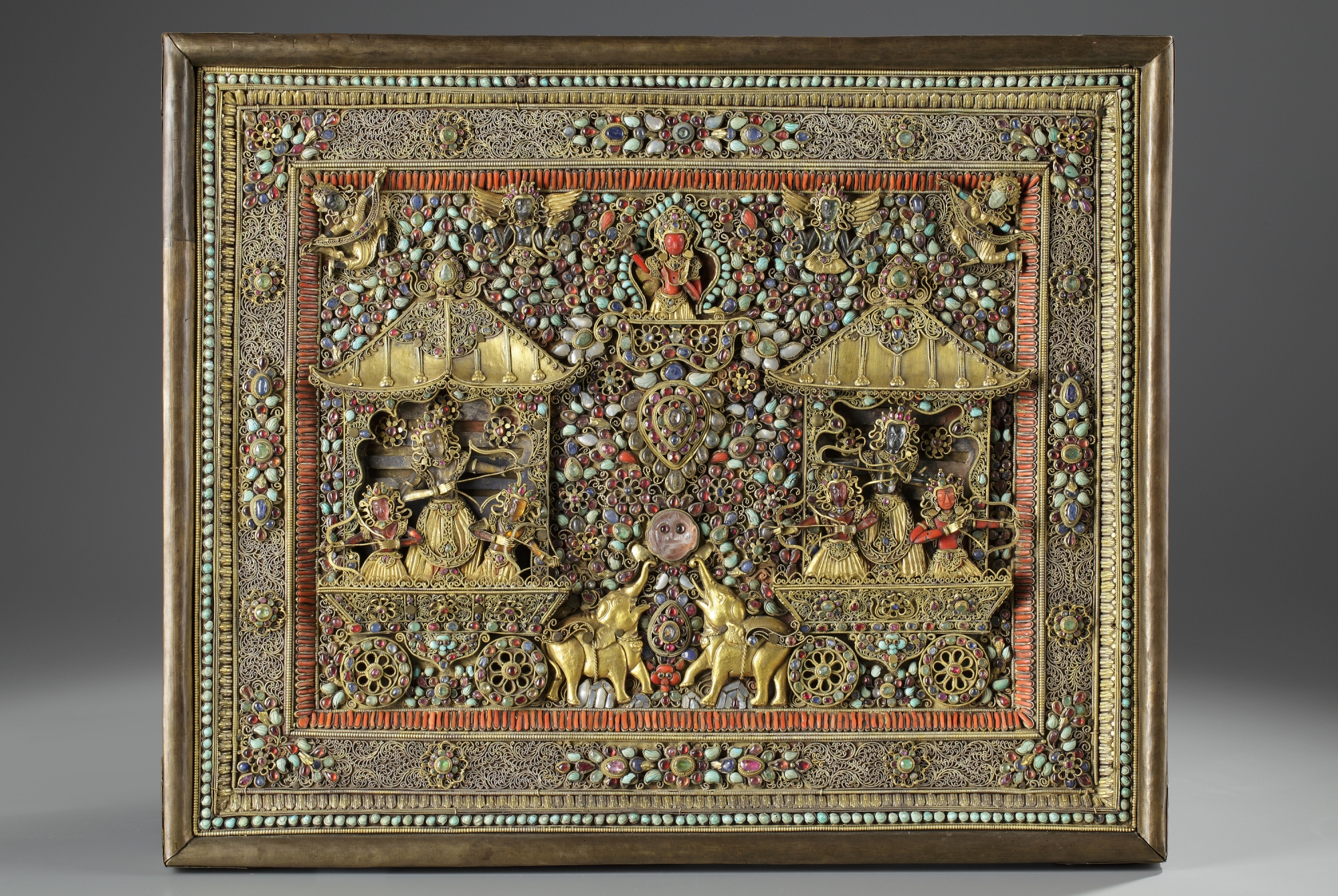 A Nepalese jeweled votive plaque OAA