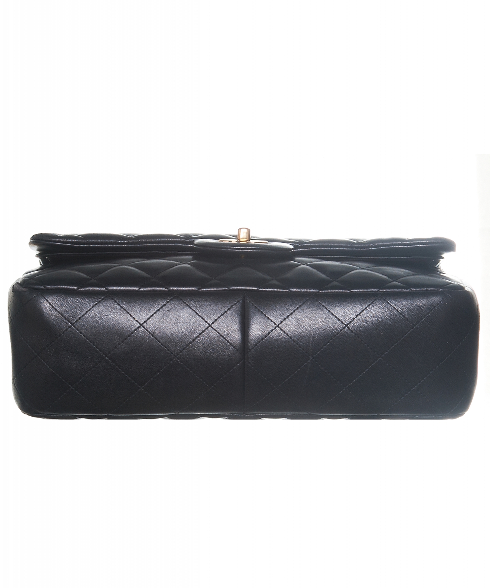Chanel Black Quilted Lambskin Leather Classic Double Jumbo Flap