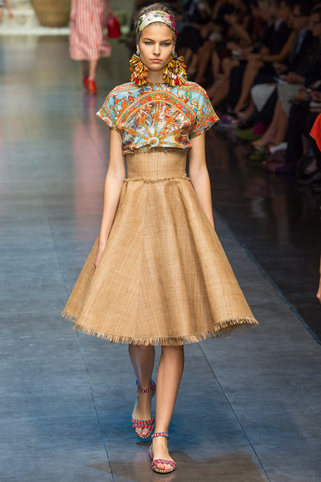 Dolce & Gabbana Poppy Print Poppy-Print Twill Midi Skirt | Verishop