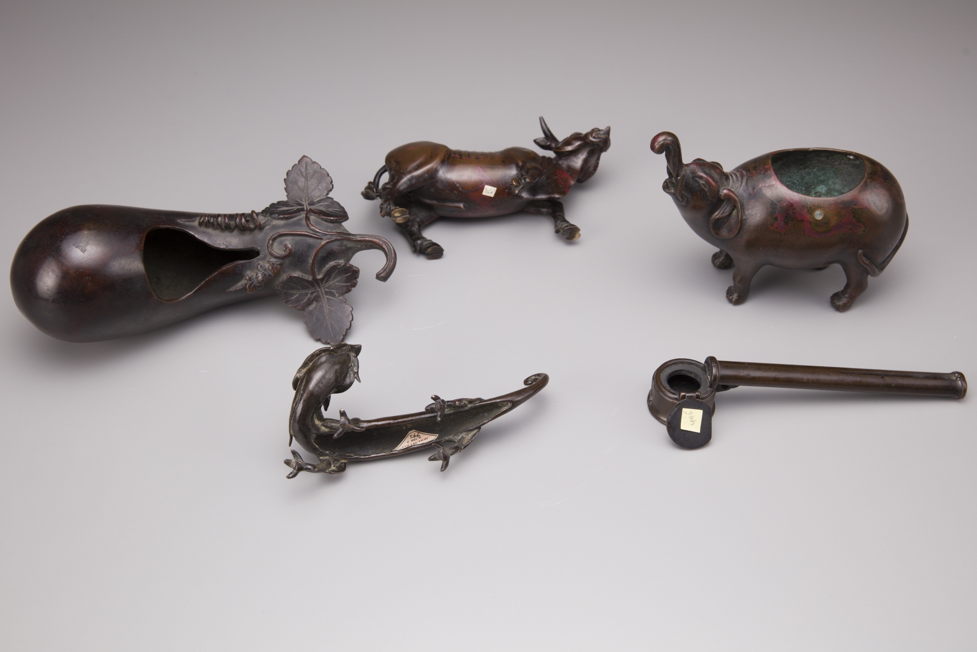 Five Japanese bronze items OAA