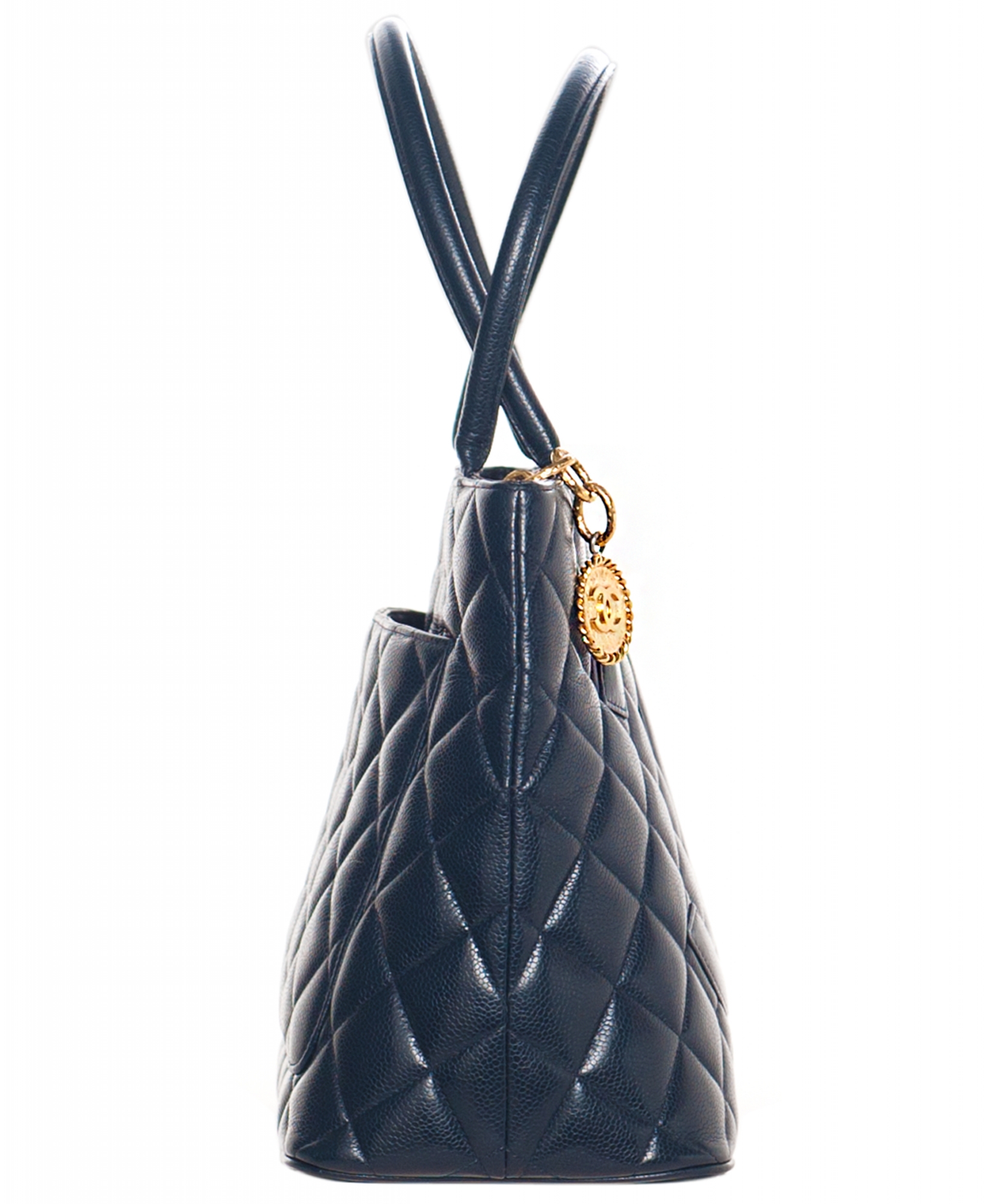 Chanel Light Blue Caviar Leather Medallion Shoulder Tote Bag – Italy Station