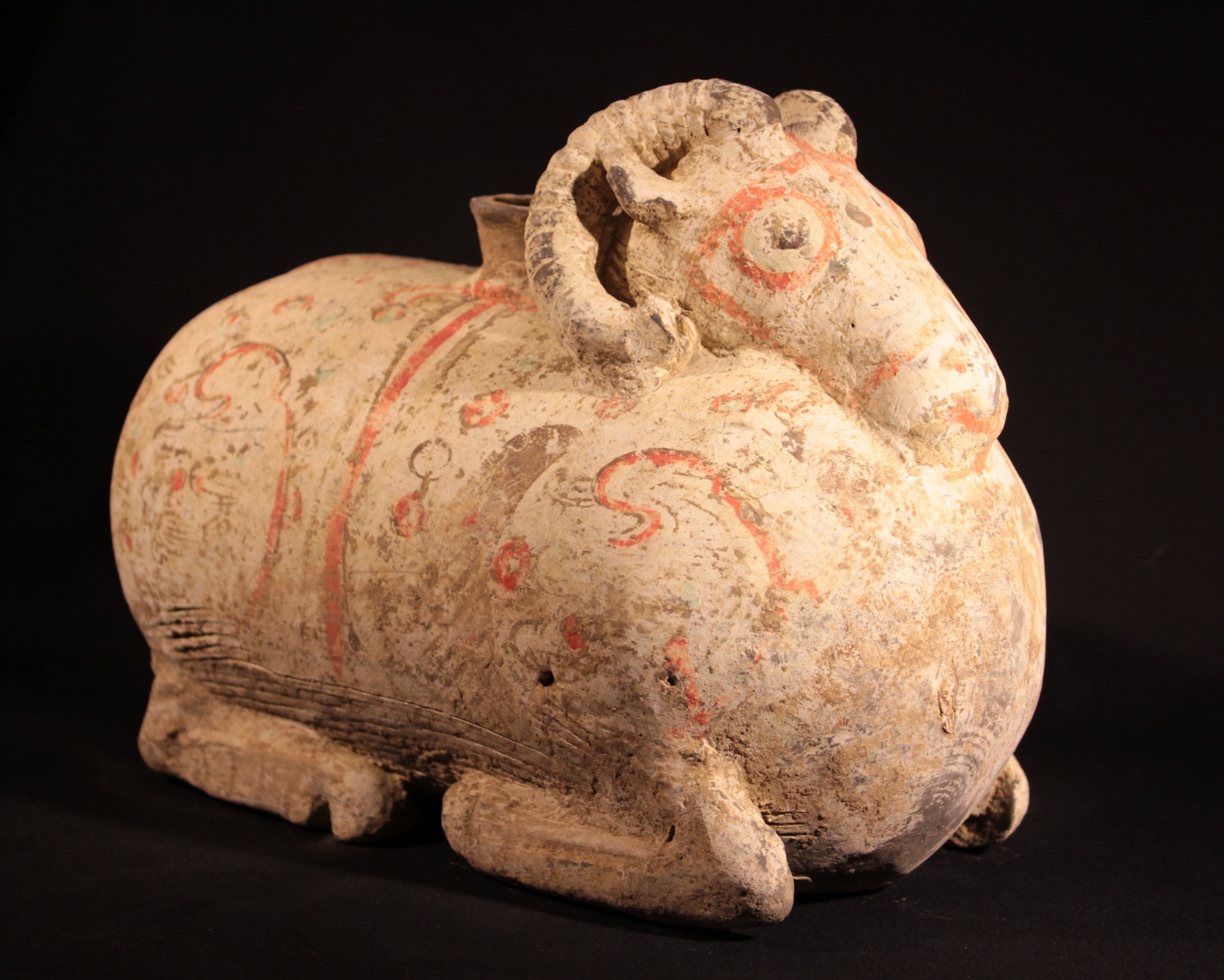 A pair of Han dynasty pottery jars in ram shape, Ancient Chinese Ceramics ArtListings