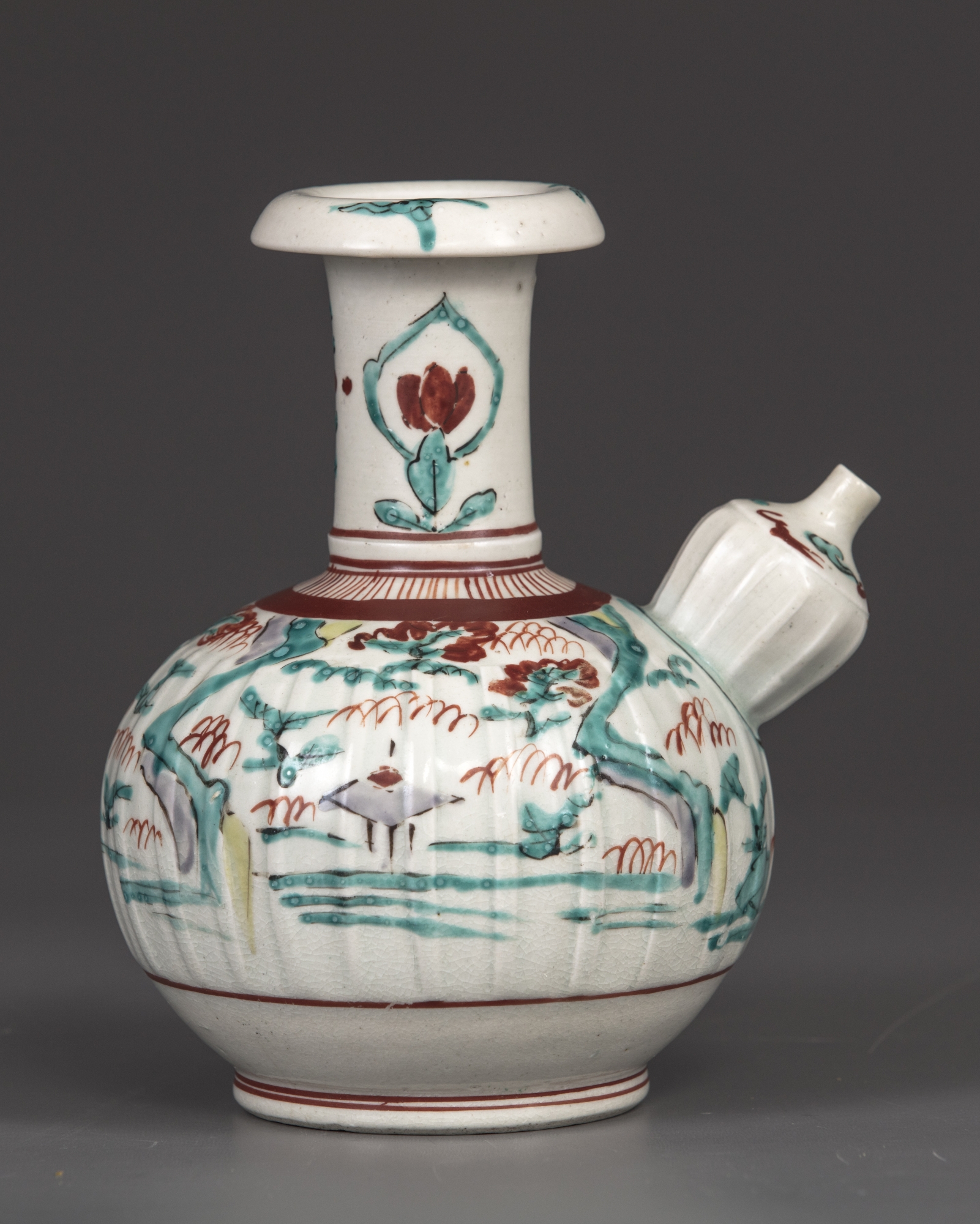 A Japanese Kakiemon style porcelain kendi OAA