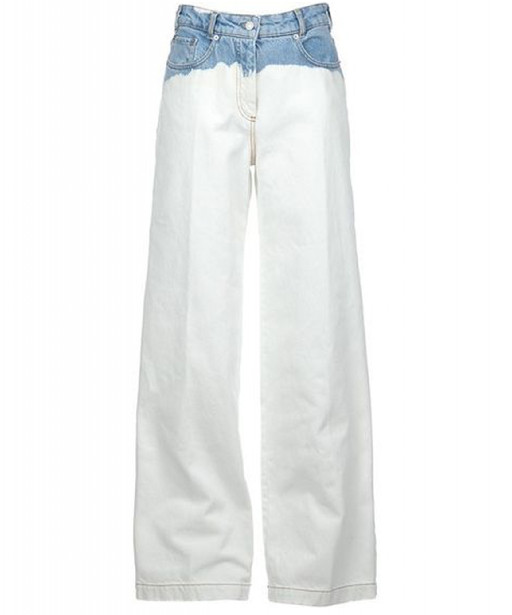 Dries van Noten White Cotton Wide Leg Jeans | La Doyenne