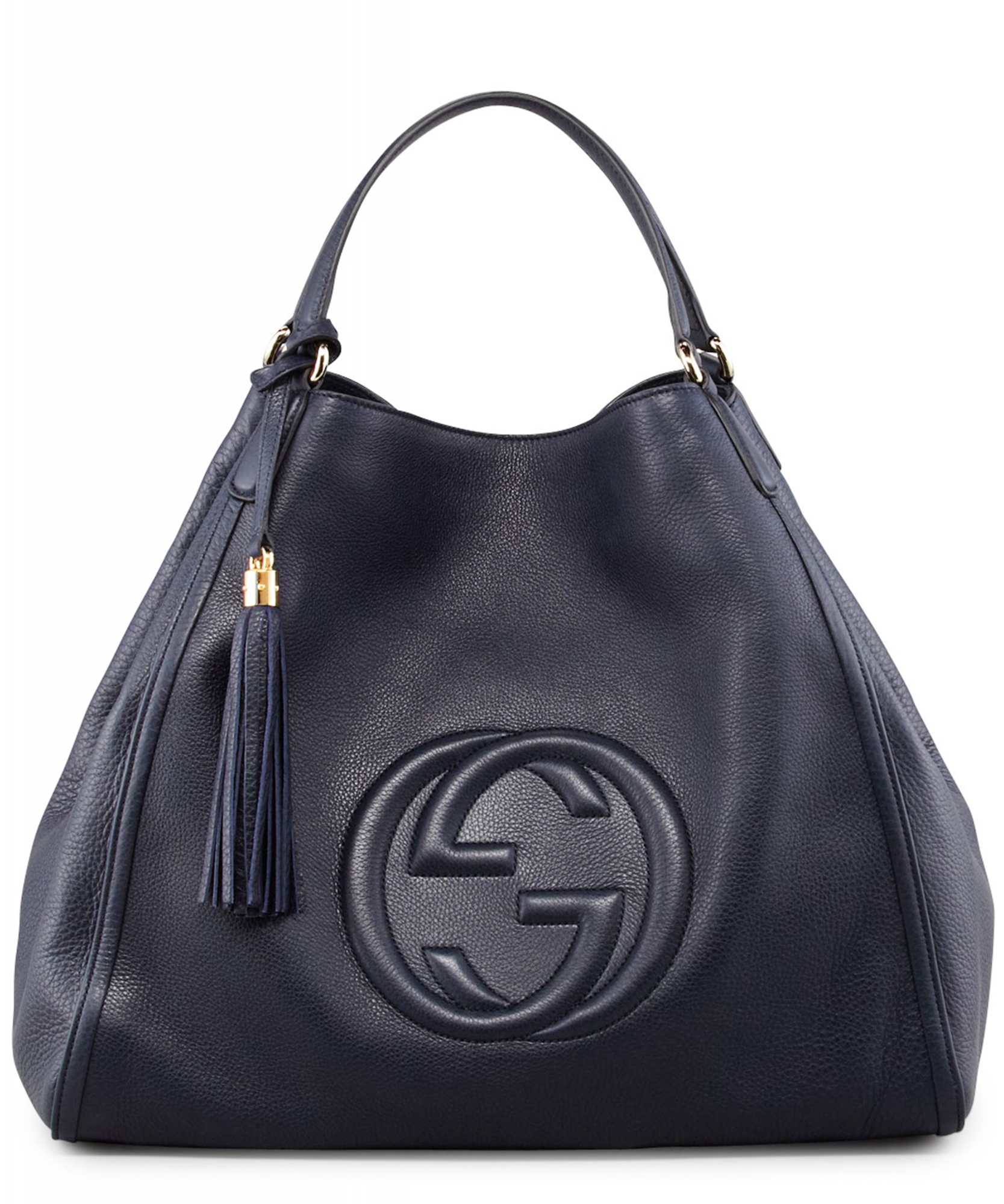 Gucci Navy Blue Soho Leather Shoulder Bag Large - Gucci | La Doyenne