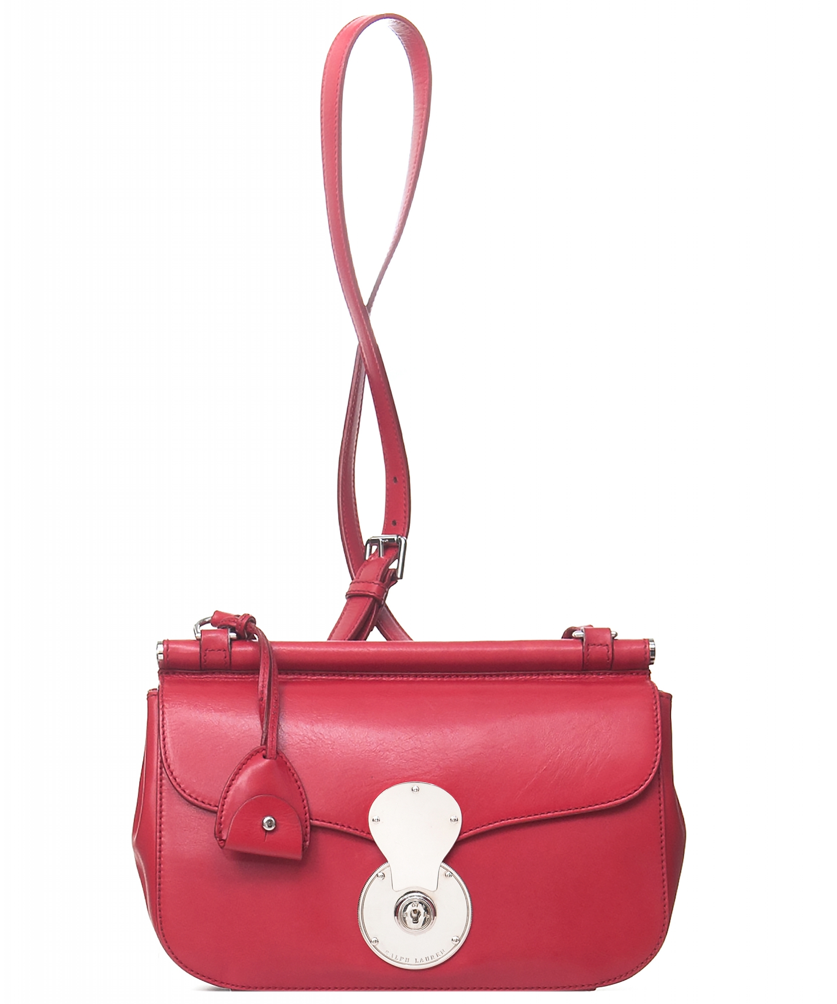New Ralph Lauren Love Shack Small Leather Heart Crossbody Purse Candy Red