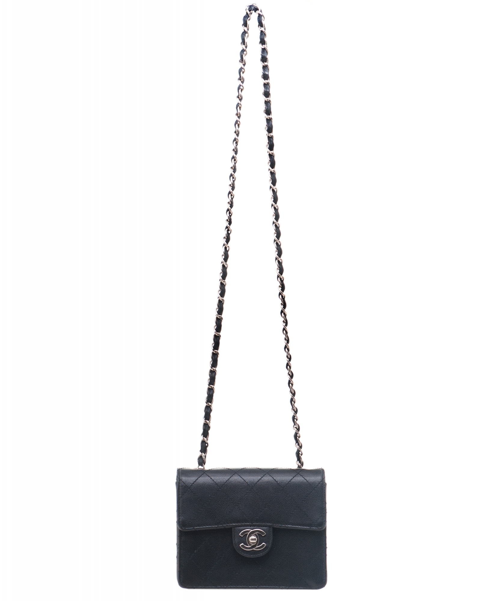 Chanel 1997-1999 Black Denim Mini Classic Square Flap Shoulder Bag 17 –  AMORE Vintage Tokyo