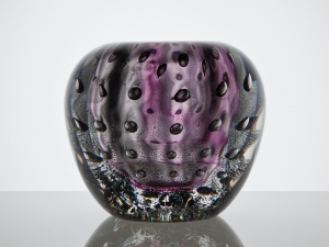 A.D. Copier, Unique thick glass bowl with antimony crackle, Glass factory Leerdam, 1949 - Andries Dirk (A.D.) Copier