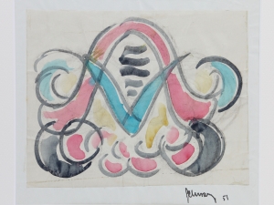 Mommie Schwarz, Schets nr. 51, waterverf, potlood en inkt op papier, jaren '20 - Mommie (S.L.) Schwarz