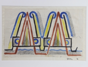 Mommie Schwarz, Schets nr. 36, waterverf, potlood en inkt op papier, jaren '20 - Mommie (S.L.) Schwarz