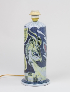 Marian Zawadzki voor Tilgmans Keramik, Keramische lampvoet met hert en bladeren, ca. 1960 - Marian Zawadzki