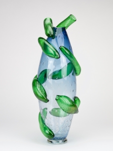 Richard Price, Unique vase with green appliques, 1992 - Richard Price