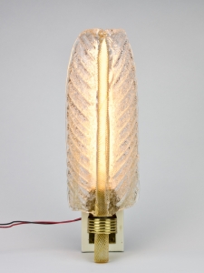 Barovier & Toso, Glazen wandlamp in de vorm van een palmblad, Murano, jaren '40 - Barovier & Toso Barovier & Toso