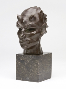 Adrianus Remiëns, Bronze head of a faun on a marble pedestal, 1920s - Adrianus Remiëns