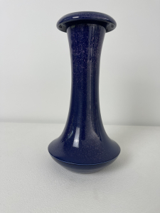 Jan van der Vaart, turned, glazed bleu with purple unique stoneware vase, 1977 - Johannes Jacobus, Jan van der Vaart