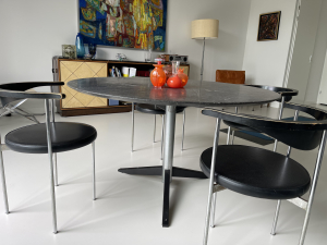 Martin Visser, dining table with Belgian hardstone top, executed for Spectrum, model TE06, 1960s - Martin Visser