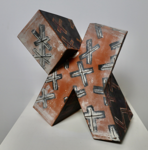 Pauline Wiertz, ceramic sculpture with painted and stenciled decor, ca. 1990 - Pauline Wiertz