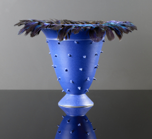 Renate Weidner (Duitsland 1949), keramische blauwe vaasvorm - Renate Weidner