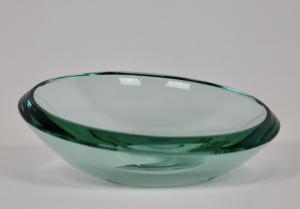 Bert Frijns, 1953 Worms (Germany), clear glass, ground, slanted bowl, unsigned. - Bert Frijns