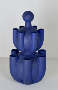 Jan van der Vaart (1931-2000), tweedelige Tulpentoren met blauw glazuur - Johannes Jacobus, Jan van der Vaart