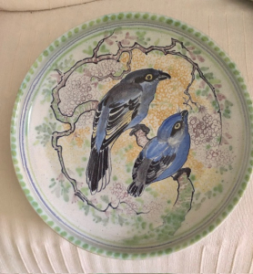 Chris Lanooy (1881-1948), ceramic plate, decoration with birds, own studio Epe - Chris (C.J.) Lanooy