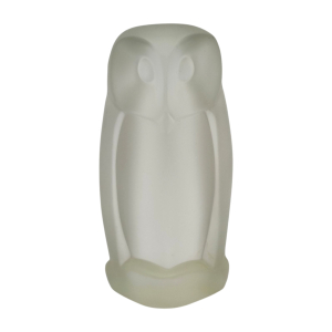 H.M.Laupman (Indonesia 1912-1992 Germany), frosted pressed glass owl, 1953, made at the Leerdam Glass Factory - Hein (H.M.) Laupman