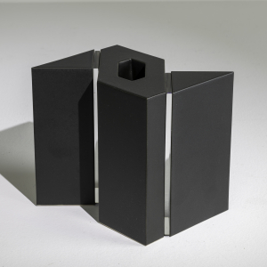 Wim Borst, ceramic sculpture with matt black glaze, with title 'Wing-vase', monogram and no. 202 - Wim Borst