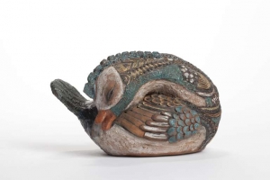 Etie van Rees, Keramische sculptuur van slapende vogel, jaren '50 - Etie (Ecoline Adrienne) van Rees