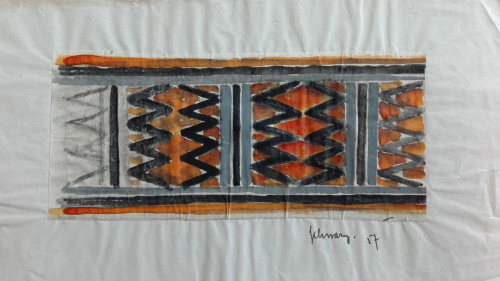 Mommie Schwarz, Sketch nr. 17, watercolour and ink on paper, 1920s - Mommie (S.L.) Schwarz