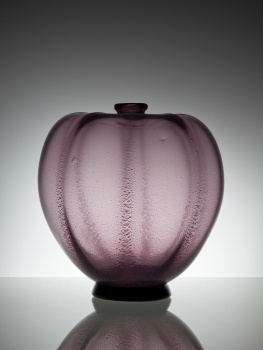A.D. Copier, Unique purple vase with tin crackle, Glass Factory Leerdam, 1926 - Andries Dirk (A.D.) Copier