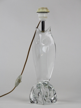 Daum France, Kristallen lampenvoet in de vorm van een uil, ca. 1950