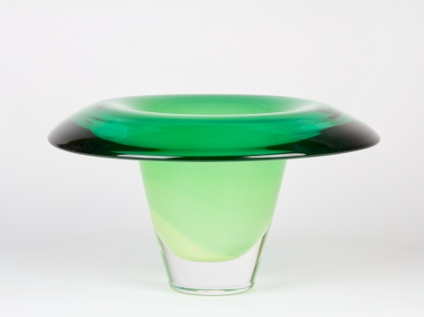 Floris Meydam, Unique green glass bowl, Glass Factory Leerdam, 1987 - Floris Meydam
