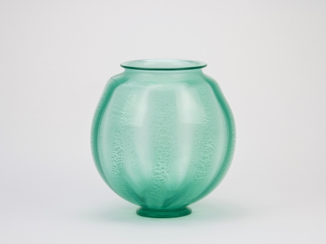 A.D. Copier, Sea green vase with tin crackle, Glass Factory Leerdam, 1926 - Andries Dirk (A.D.) Copier
