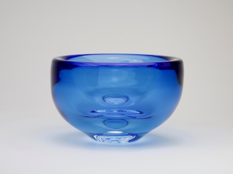 A.D. Copier, Dikwandige blauwe glazen kom, Studio Harvey Littleton, 1984 - Andries Dirk (A.D.) Copier