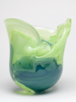 A.D.Copier, Unique blue and green vase, executed by Bernard Heesen, De Oude Horn, 1989 - Andries Dirk (A.D.) Copier