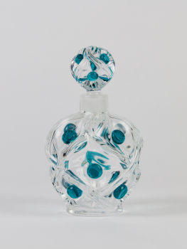 René Lalique, 'Rialto' parfumfles met blauwe appliqués, ca. 1960 - René Lalique