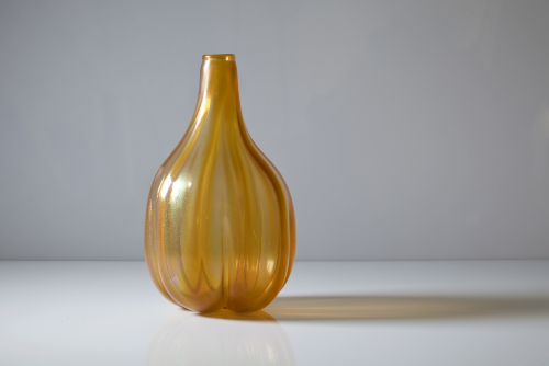 A.D. Copier, Unique ochre vase with lustre, Glass Factory Leerdam, ca. 1924 - Andries Dirk (A.D.) Copier