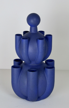 Jan van der Vaart (1931-2000), tweedelige Tulpentoren met blauw glazuur - Johannes Jacobus, Jan van der Vaart