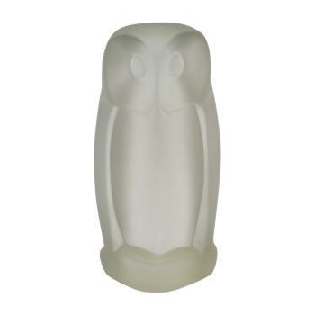 H.M.Laupman (Indonesia 1912-1992 Germany), frosted pressed glass owl, 1953, made at the Leerdam Glass Factory - Hein (H.M.) Laupman