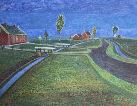 Dirk Breed, olieverf op doek, 'Waardpolder'