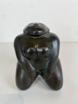 Jan Meefout, bronze sculpture, naked woman looking up, Edition 7 - Johannes Petrus Wilhelmus (Jan) Meefout