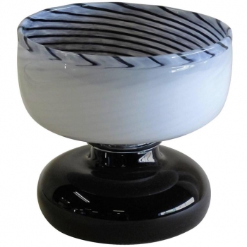 A.D. Copier, Unique black and white glass vase, executed by Lino Tagliapietra, Effetre International, Murano, 1984 - Andries Dirk (A.D.) Copier