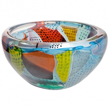 Willem Heesen, Unique glass bowl, from the series 'Carnaval do Rio', Studio de Oude Horn, 1996. - Willem Heesen W.
