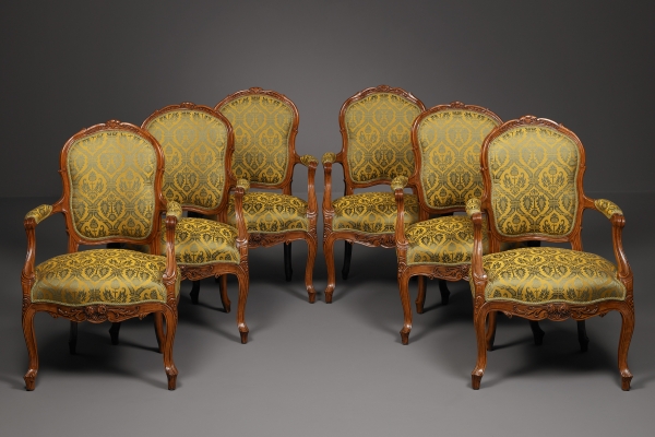 Six French Transitional Armchairs