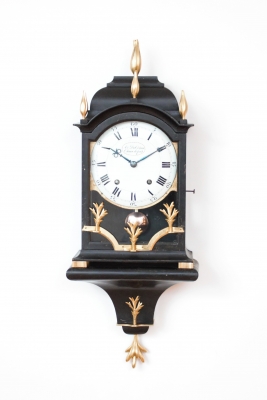 A small Swiss Louis XVI ebonised quarter striking bracket clock, DuComun, circa 1780