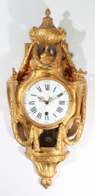 A good French Louis XVI ormolu striking cartel clock with sweep seconds, circa 1770