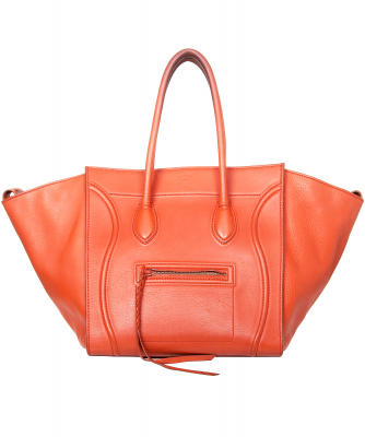 Céline Medium Luggage Phantom Bag in Orange Bullhide Calfskin - Celine