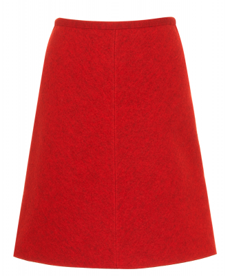 Alaïa Red Wool A-Line Skirt - Azzedine Alaïa