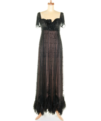 Spero Villioti Couture Cocktail Gown – Black, Handcrafted Elegance - Spero Villioti